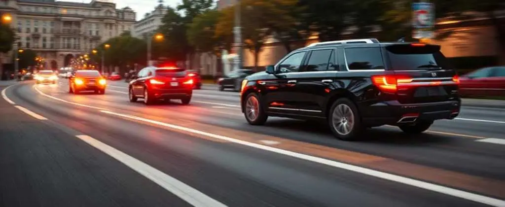 Luxury SUV transportation on the road